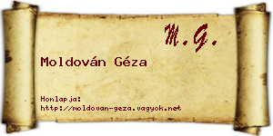 Moldován Géza névjegykártya
