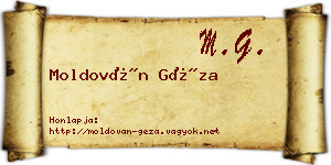 Moldován Géza névjegykártya
